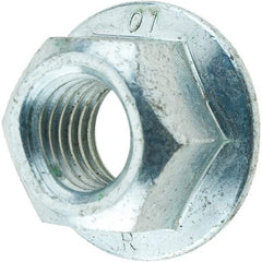 Value Collection - M10x1.50, 21mm Flange Diam, 11.5mm High, 15mm Across Flats, Flange Nut - Zinc Finish - USA Tool & Supply