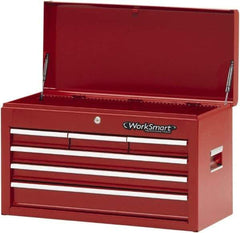 Value Collection - 6 Drawer Intermediate Tool Chest - 26" Wide x 12" Deep x 15-1/4" High, Steel, Red - USA Tool & Supply