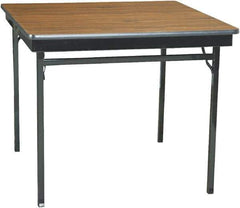 Barricks - 36" Long x 36" Wide x 30" High, Folding Table - Walnut & Black - USA Tool & Supply