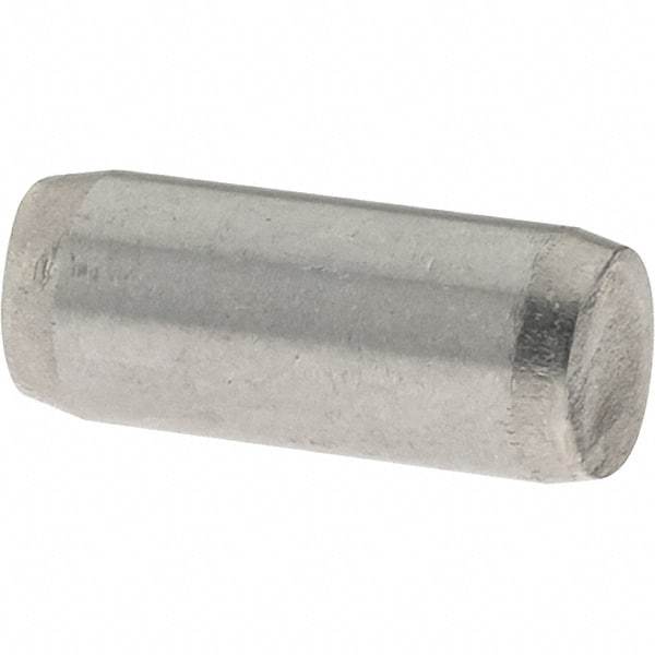 Value Collection - 5mm Diam x 12mm Pin Length 416 Stainless Steel Precision Dowel Pin - C 36-42 Hardness, 1 Beveled & 1 Rounded End - USA Tool & Supply