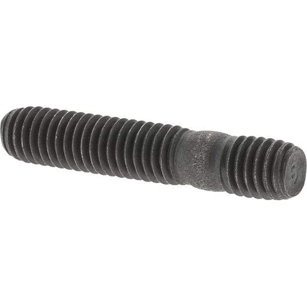 Value Collection - M6x1.0 31mm OAL Equal Double Threaded Stud - Carbon Steel, Uncoated, 14mm Equal Thread Length, Metric - USA Tool & Supply