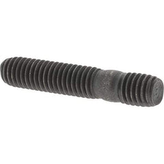 Value Collection - M6x1.0 31mm OAL Equal Double Threaded Stud - Carbon Steel, Uncoated, 14mm Equal Thread Length, Metric - USA Tool & Supply