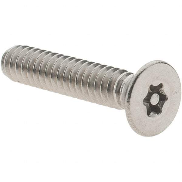 Value Collection - #10-24 UNC Pin In Torx Drive, Flat Screw - Grade 18-8 Stainless Steel, Uncoated, 1" OAL - USA Tool & Supply
