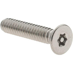Value Collection - #10-24 UNC Pin In Torx Drive, Flat Screw - Grade 18-8 Stainless Steel, Uncoated, 1" OAL - USA Tool & Supply