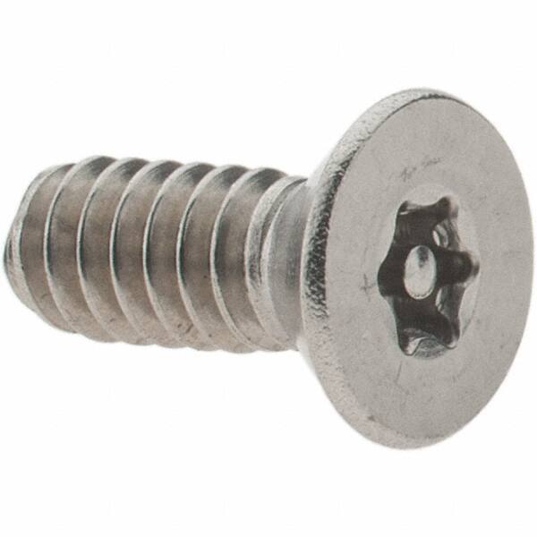 Value Collection - #10-24 UNC Pin In Torx Drive, Flat Screw - Grade 18-8 Stainless Steel, Uncoated, 1/2" OAL - USA Tool & Supply