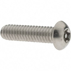 Value Collection - 1/4-20 UNC Pin In Torx Drive, Button Screw - Grade 18-8 Stainless Steel, Uncoated, 1" Length Under Head - USA Tool & Supply