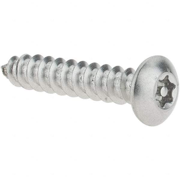 Value Collection - #6 Button Head Pin In Torx Sheet Metal Screw - Stainless Steel, 3/4" Length Under Head, Grade 18-8, T10 Drive - USA Tool & Supply