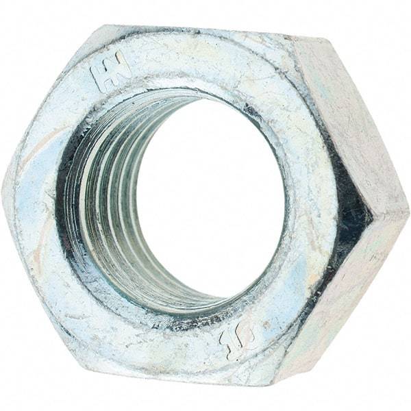 Value Collection - M16x2.00 Metric Coarse Steel Right Hand Hex Nut - 24mm Across Flats, 13mm High, Zinc-Plated Finish - USA Tool & Supply