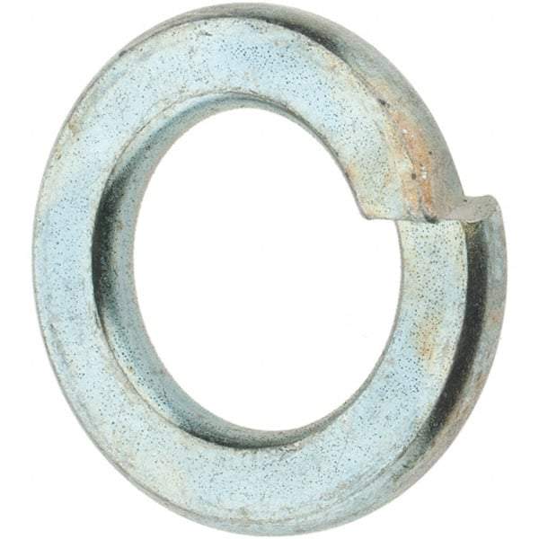 Value Collection - M10, 10.2mm ID, 18.1mm OD, 2.2mm Thick Split Lock Washer - Grade 8 Spring Steel, Zinc-Plated Finish, 10.2mm Min ID, 10.7mm Max ID, 18.1mm Max OD - USA Tool & Supply