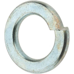 Value Collection - M10, 10.2mm ID, 18.1mm OD, 2.2mm Thick Split Lock Washer - Grade 8 Spring Steel, Zinc-Plated Finish, 10.2mm Min ID, 10.7mm Max ID, 18.1mm Max OD - USA Tool & Supply