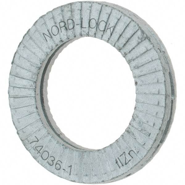 Value Collection - 7/16", 0.7283" OD, Zinc Flake, Wedge Lock Washer - Grade 2, 0.4409 to 0.4567" ID - USA Tool & Supply