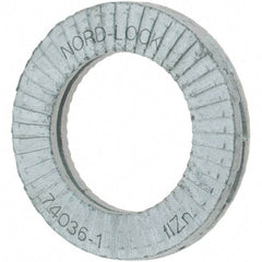 Value Collection - 7/16", 0.7283" OD, Zinc Flake, Wedge Lock Washer - Grade 2, 0.4409 to 0.4567" ID - USA Tool & Supply