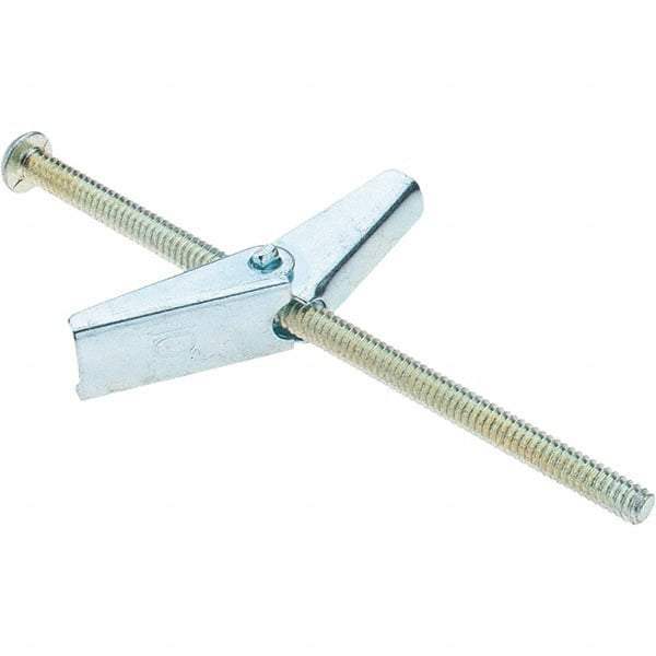 Value Collection - 3/16" Diam, 4" Long, Toggle Bolt Drywall & Hollow Wall Anchor - Steel, Use with Concrete/Masonry, Hollow Tile, Plaster & Wallboard - USA Tool & Supply