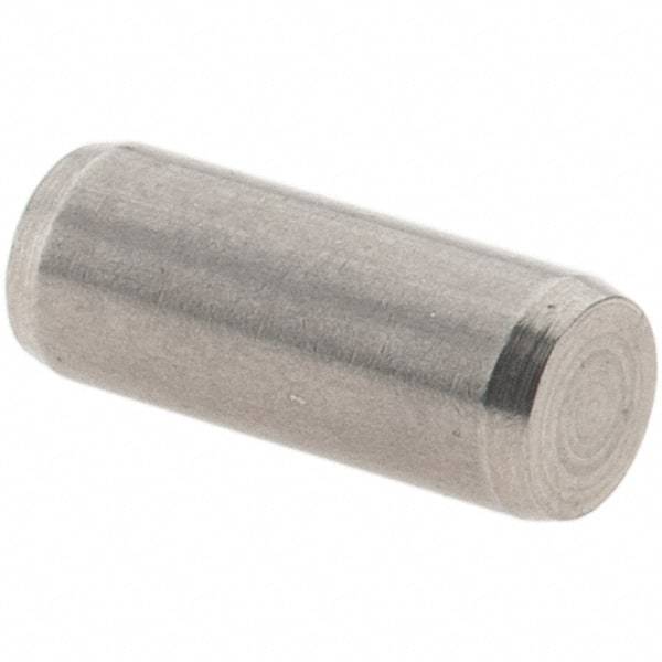 Value Collection - 4mm Diam x 10mm Pin Length 416 Stainless Steel Precision Dowel Pin - C 52-62 Hardness, 1 Beveled & 1 Rounded End - USA Tool & Supply