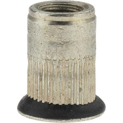 Value Collection - 1/4-28, 0.39 Insert Diam, 0.71" OAL, Sealed Head Open End Threaded Insert - 0.3906" Hole Diam, 1/2" Head Diam, Steel - USA Tool & Supply