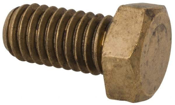 Value Collection - 3/8-16 UNC, 3/4" Length Under Head Hex Head Cap Screw - Brass, 9/16" Hex - USA Tool & Supply