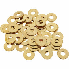 Value Collection - #8 Screw, Brass Standard Flat Washer - 0.172" ID x 7/16" OD, 0.036" Thick, Plain Finish - USA Tool & Supply