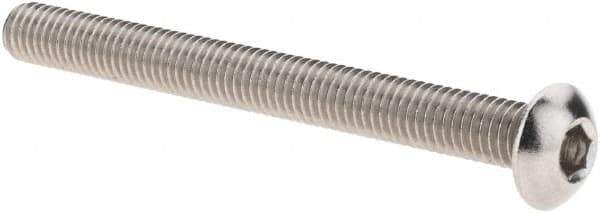Value Collection - #10-32 UNF Hex Socket Drive, Button Screw - Grade 18.8 Stainless Steel, Fully Threaded, 2" Length Under Head - USA Tool & Supply