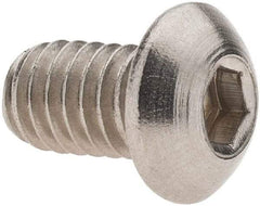 Made in USA - 5/16-18 UNC Hex Socket Drive, Button Screw - Grade 18-8 Stainless Steel, 1/2" Length Under Head - USA Tool & Supply
