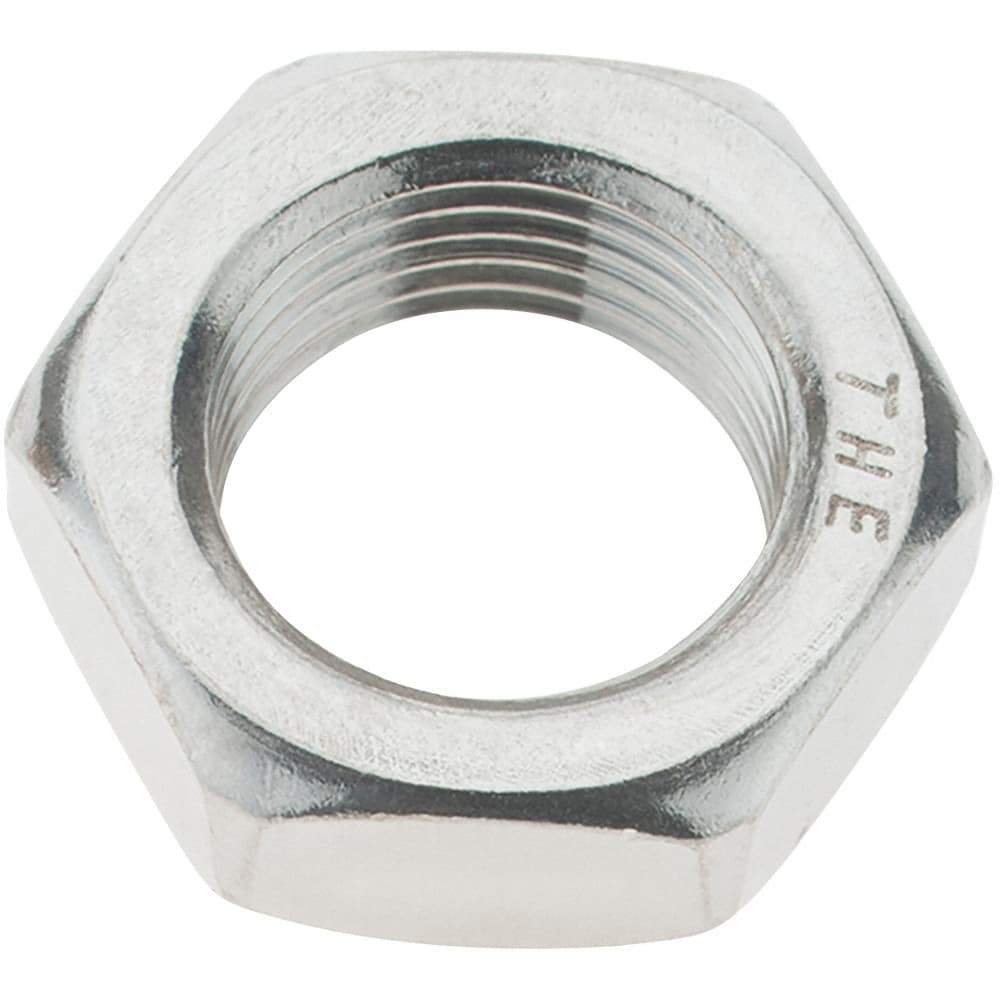 Value Collection - 3/4-16 UNC Stainless Steel Right Hand Hex Jam Nut - 1-1/8" Across Flats, 27/64" High - USA Tool & Supply