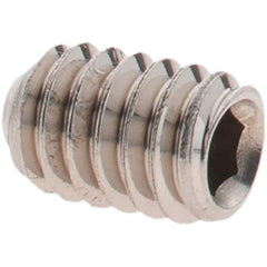 Value Collection - #8-32 UNC, 1/4" OAL, Cup Point Set Screw - Grade 18-8 Stainless Steel, 5/64" Key - USA Tool & Supply