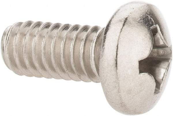 Value Collection - #12-24 UNC, 1/2" Length Under Head Phillips Drive Machine Screw - Pan Head, Grade 18-8 Stainless Steel, Uncoated, Without Washer - USA Tool & Supply