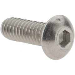 Value Collection - #8-32 UNC Hex Socket Drive, Button Screw - Grade 316 Stainless Steel, Uncoated, 1/2" Length Under Head - USA Tool & Supply