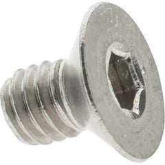 Value Collection - M4x0.70 Metric Coarse Hex Socket Drive, 82° Flat Screw - Grade 316 & Austenitic A4 Stainless Steel, Fully Threaded, 6mm OAL - USA Tool & Supply