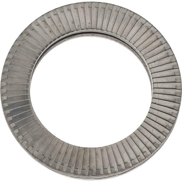 Made in USA - 1.1496" OD, Uncoated, Stainless Steel Wedge Lock Washer - Grade 316L, 0.7598 to 0.7756" ID - USA Tool & Supply