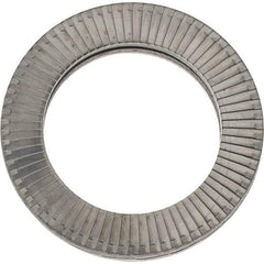 Made in USA - 1.1496" OD, Uncoated, Stainless Steel Wedge Lock Washer - Grade 316L, 0.7598 to 0.7756" ID - USA Tool & Supply
