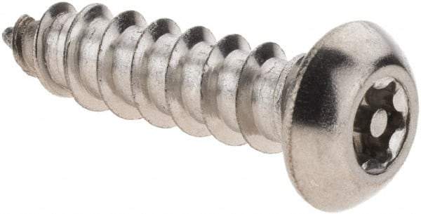 Value Collection - #14 Button Head Pin In Torx Sheet Metal Screw - Stainless Steel, 1" Length Under Head, Grade 18-8, T27 Drive - USA Tool & Supply
