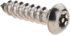 Value Collection - #14 Button Head Pin In Torx Sheet Metal Screw - Stainless Steel, 1" Length Under Head, Grade 18-8, T27 Drive - USA Tool & Supply