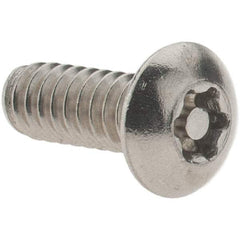 Value Collection - #10-24 UNC Pin In Torx Drive, Button Screw - Grade 18-8 Stainless Steel, Uncoated, 1/2" Length Under Head - USA Tool & Supply