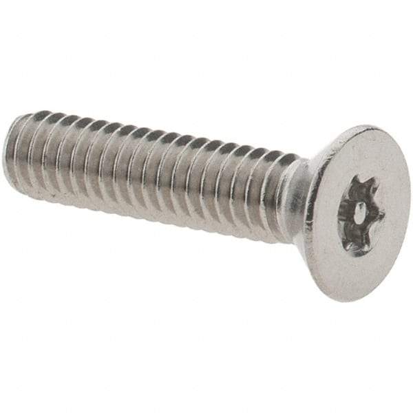 Value Collection - #8-32 UNC Pin In Torx Drive, Flat Screw - Grade 18-8 Stainless Steel, Uncoated, 3/4" OAL - USA Tool & Supply