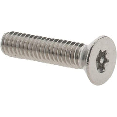 Value Collection - #8-32 UNC Pin In Torx Drive, Flat Screw - Grade 18-8 Stainless Steel, Uncoated, 3/4" OAL - USA Tool & Supply