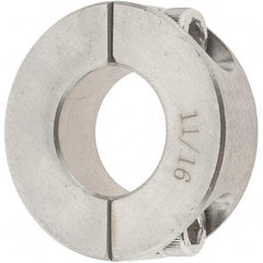 Value Collection - 11/16" Bore, Stainless Steel, Two Piece Two Piece Split Shaft Collar - 1-1/2" Outside Diam, 1/2" Wide - USA Tool & Supply