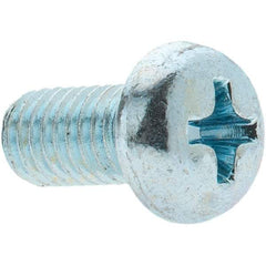 Value Collection - M5x0.80, 10mm Length Under Head Phillips Drive Machine Screw - Pan Head, Grade 4.8 Steel, Zinc-Plated Finish, Without Washer - USA Tool & Supply