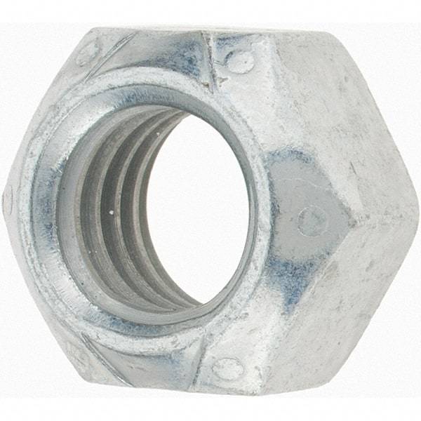 Value Collection - 1/2-13 UNC Grade C Hex Lock Nut with Distorted Thread - Zinc-Plated with Wax Finish - USA Tool & Supply