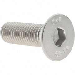 Value Collection - M12x1.75 Metric Coarse Hex Socket Drive, 90° Flat Screw - Grade 18-8 & Austenitic A2 Stainless Steel, Partially Threaded, 40mm OAL - USA Tool & Supply