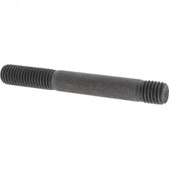 Value Collection - M10x1.50 82mm OAL Unequal Double Threaded Stud - Carbon Steel, Uncoated, 26mm Long Thread Length, 12mm Short Thread Length, Metric - USA Tool & Supply