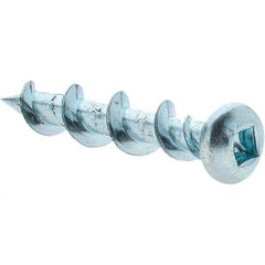 Value Collection - 1/4", 1-1/4" Length Under Head, Robertson Drive Pan Head, Steel Drywall Screws - Zinc Plated Finish, Grade 1018 - USA Tool & Supply
