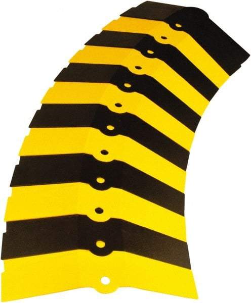 UltraTech - 1 Channel, 3 Ft Long, 1-1/2" Max Compatible Cable Diam, Yellow/Black ABS On Floor Cable Cover - 13-5/8" Overall Width x 2-1/8" Overall Height, 3" Channel Width x 1-1/2" Channel Height - USA Tool & Supply