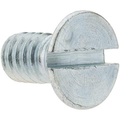 Value Collection - 1/4-20 UNC, 1/2" OAL Slotted Drive Machine Screw - Flat Head, Grade 2 Steel, Zinc-Plated Finish, Without Washer - USA Tool & Supply