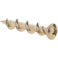 Value Collection - 1/4", 1-1/4" Length Under Head, Phillips Drive Pan Head, Steel Drywall Screws - Brass Finish, Grade 1018 - USA Tool & Supply
