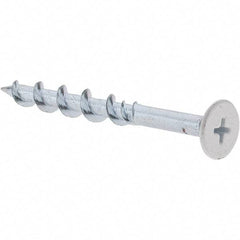 Value Collection - 1/4", 2-1/4" Length Under Head, Phillips Drive Wafer Head, Steel Drywall Screws - White Finish, Grade 1018 - USA Tool & Supply
