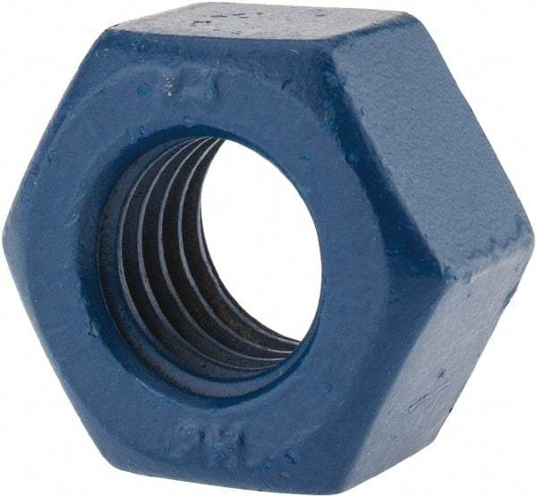 Value Collection - 7/8-9 UNC Steel Right Hand Heavy Hex Nut - 1-7/16" Across Flats, 0.8594" High, Zinc-Plated Finish - USA Tool & Supply