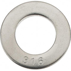 Value Collection - 3/4" Screw, Grade 316 Stainless Steel SAE Flat Washer - 13/16" ID x 2" OD, 0.148" Thick - USA Tool & Supply