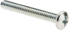 Value Collection - #10-24 UNC, 1-1/2" Length Under Head Phillips Drive Machine Screw - Pan Head, Grade 2 Steel, Zinc-Plated Finish, Without Washer - USA Tool & Supply