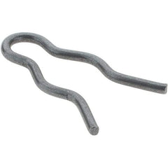 Value Collection - 3/8" Groove, 1" Long, Plain Spring Steel Hair Pin Clip - 11/32" Clip Diam, 1/16" Shaft Diam, Grade 2 - USA Tool & Supply