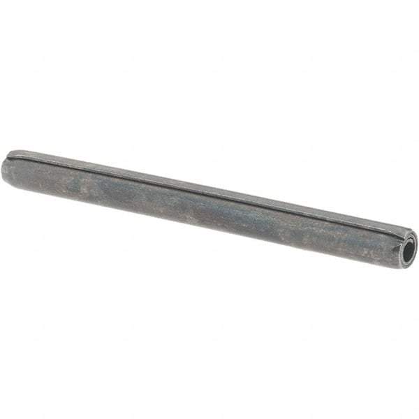 Value Collection - 1/8" Diam x 1-1/2" Long Coiled Spring Pin - Grade 1070-1090 Alloy Steel, Black Oxide Finish - USA Tool & Supply